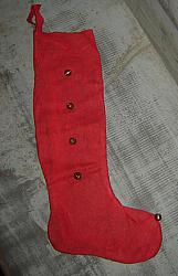 CT392 Flannel Red Sock With Bells