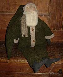 CT452 Green Wool Sitting Santa