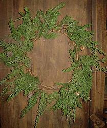 CT484 24" Western Cedar & Pine Cone Wreath
