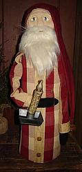 CT485 Red & Tan Check Santa With Candlestick