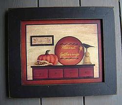 FH272 Harvest Gatherings Redware Plate Print