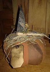 FH283 1863 Witch Hat Fabric Pumpkin