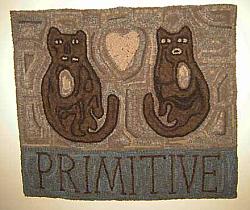 HR142 Primitive Kitty Rug/Wall Hanging