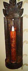 MFTAP109 6" Burnt Orange Wax Moving Flame Timer Taper