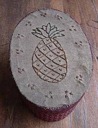 MO300 Stitched Fabric Pineapple Oval Box