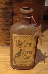 MO335 Old Crow Fever Cure Medicine Bottle