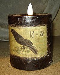 PILMF1828 Crow Wax Moving Flame Pillar