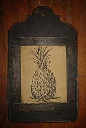 PS192 Wooden Framed Pineapple Print