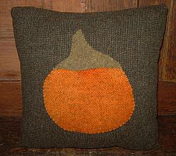 PW157 Wool Orange Pumpkin Pillow