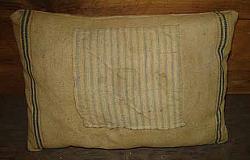 PW169 Patched Old Feed Bag Pillow