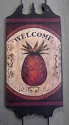 TS118 Welcome Pineapple Scrolled Sign
