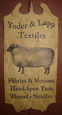 WS151 Sheep Textiles Scrolled Sign