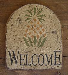 WS166 Pineapple Welcome Plaque